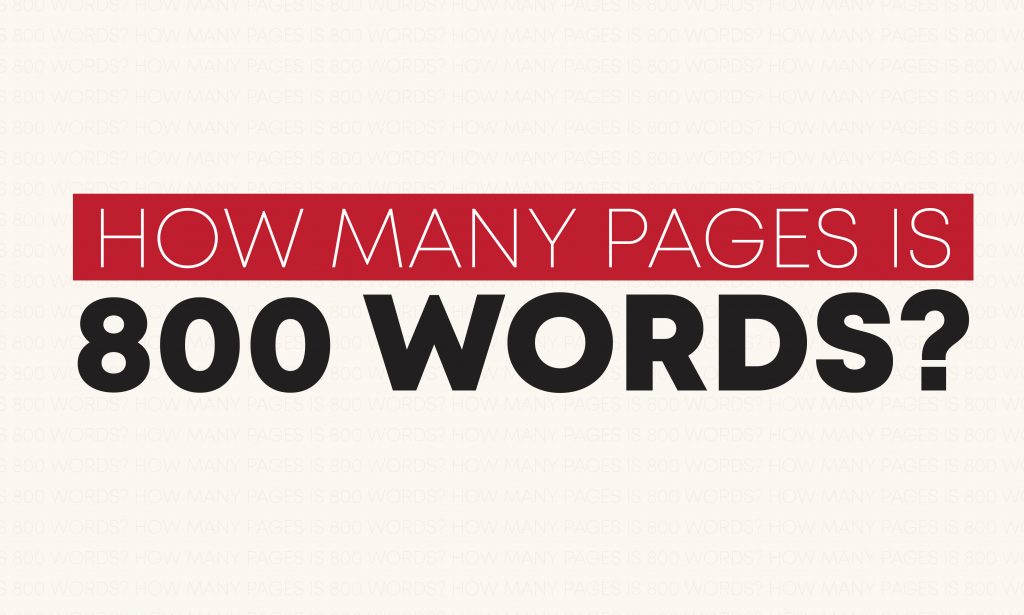 How many pages is 800 words?