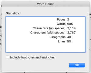 word count, microsoft word